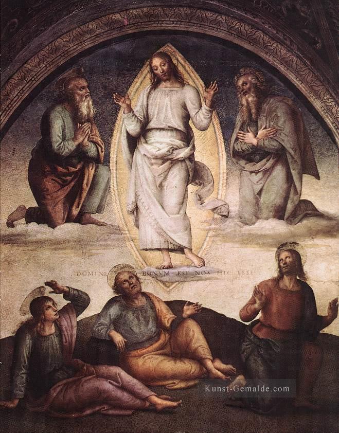 Der Transfiguration 1498 Renaissance Pietro Perugino Ölgemälde